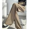 Spring and Autumn Lady Baggy High Waist Suit Pants Women Straight Leg Trousers Girls Casual Daily Slacks