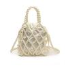 Damen-Einschultertasche Fertigprodukt - Handgewebte Handtasche mit Kettenriemen - Damen-Tasche