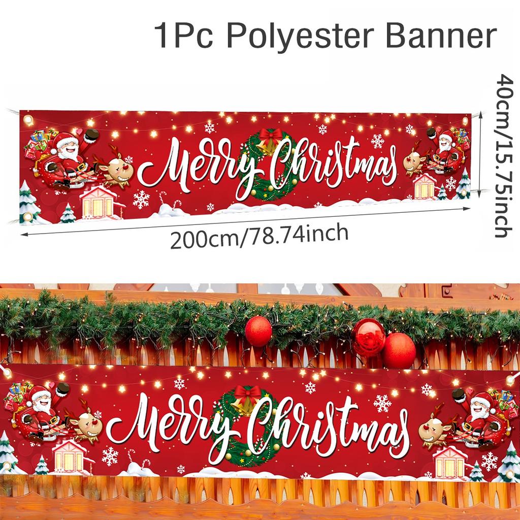 Christmas Outdoor Banner Flag Merry Christmas Decoration for Home 2026 Xmas Ornament Navidad Natal Noel Gift Happy New Year 2026