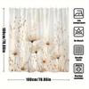1pc Beige Floral Shower Curtain - Cosmos Flowers, Durable Polyester, 12 Hooks, 70.8x70.8In, Machine Washable