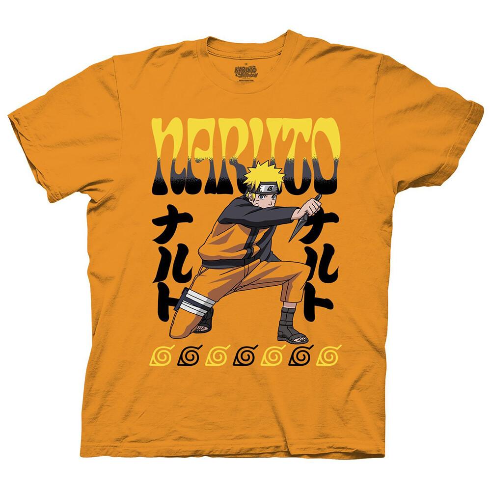 Naruto Shippuden Kneeling Naruto With Kunai Adult T-shirt XXL