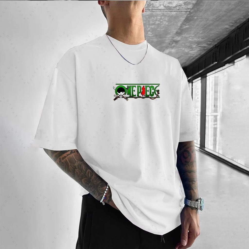 2026 Peripheral Products Zoro Oversized Printing Men's Streetwear T-Shirt Summer Casual Cotton Breathable Casual Tops