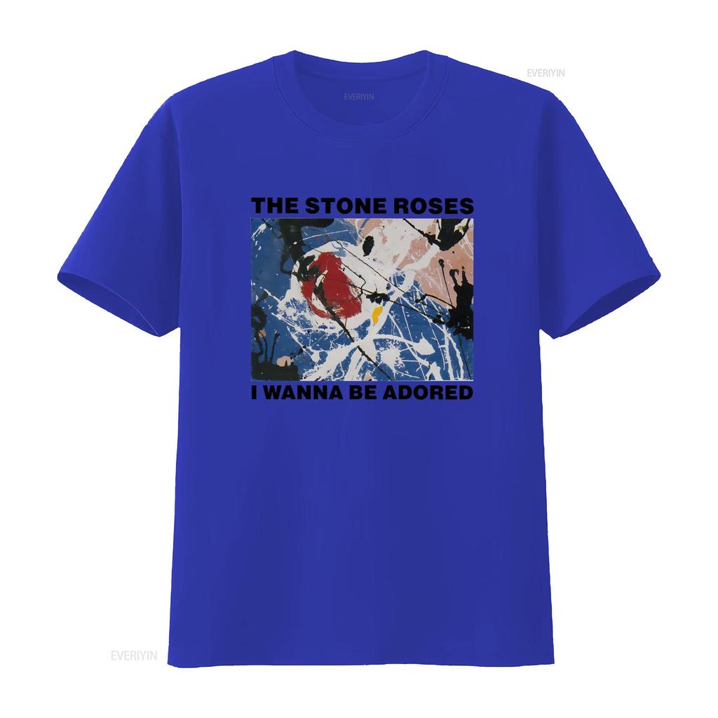 Vintage Y2k The Stone Roses I Wanna Be Adored T Shirt White Medium Vintage Washed Versatile Casual Soft Stylish Slightly Homme