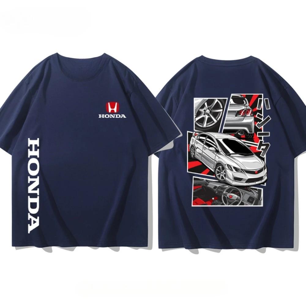 

Honda Civic Літня Гаряча Нова Модна Футболка Перегонова Чоловіча Футболка Ретро Серія Мотоциклів З Принтом Вільний Короткорукавий Комбінезон 4XL