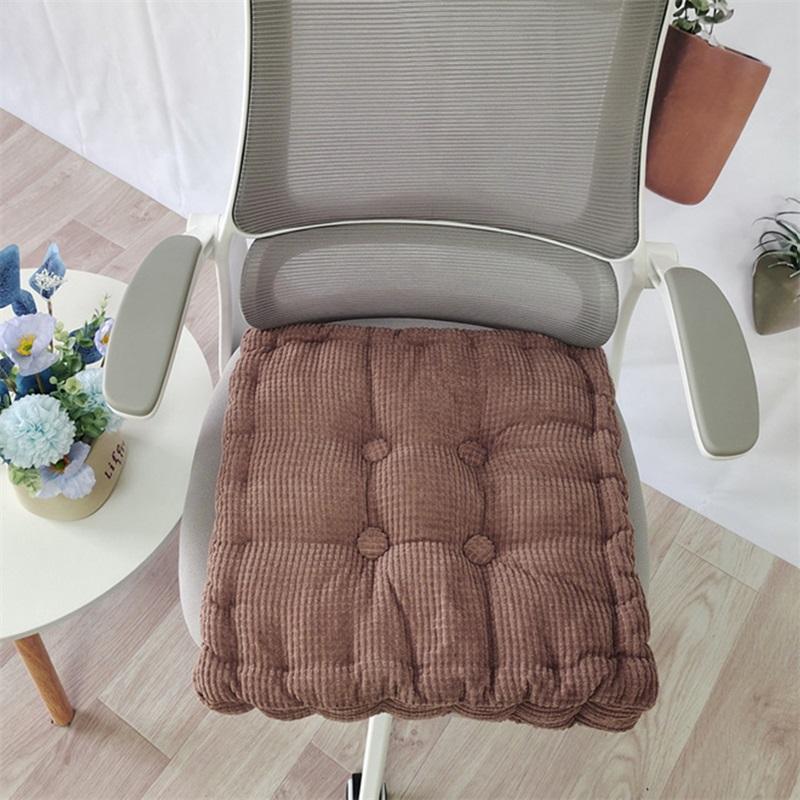 Corduroy Chair Cushion Pads Solid Color Soft Seat Cushion Throw Pillow for Home Office Kitchen Desk Chair Decoration Accessories