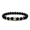 Natural Stone Tiger Eye Elastic Bracelet with Lion Beads – European & American Style