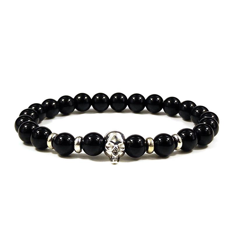 Natural Stone Tiger Eye Elastic Bracelet with Lion Beads – European & American Style