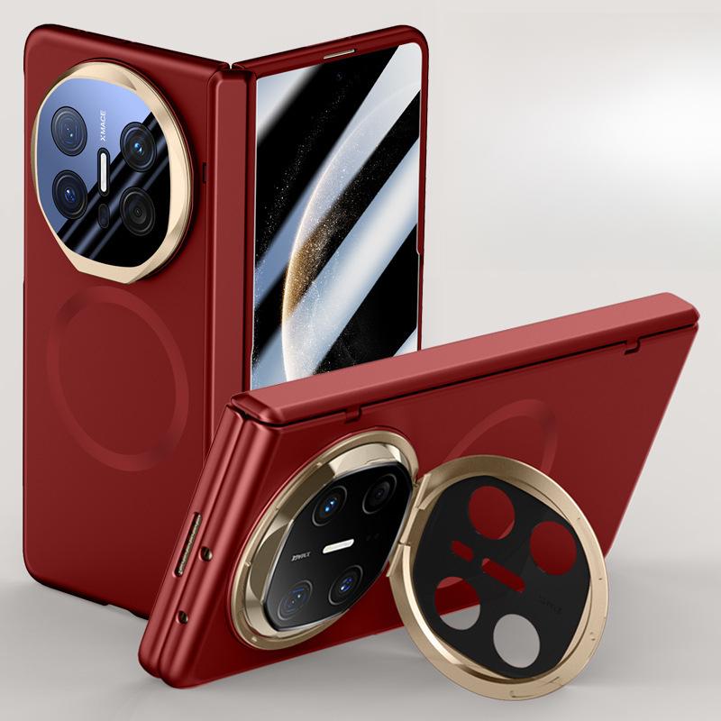 This Matte Folding Magnetic Lens Holder Hinge Anti-drop Simple Case Is Suitable for Huawei MateX6 Phone Case and Film