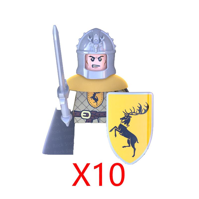 Military Building Blocks Solider Figures Gifts Toys Movie Science Fiction Series Medieval Knight Legion Weapons Shield Flag MOC