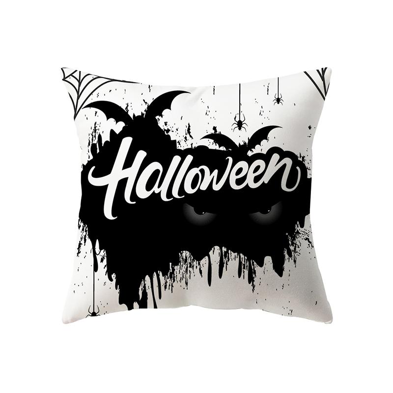 Letter Print Halloween Theme Pillow Cover Sofa Cushion  Holiday Gift Party Decoration Home Decor