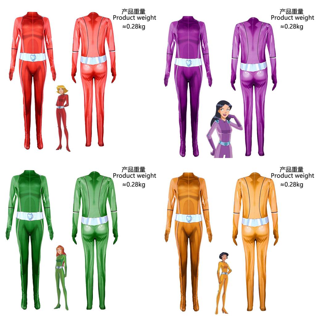 Totally Spies Cosplay Costume For Women Girls With Milk Silk Fabric For Halloween Stage Performance
