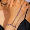 Dripping Glaze Bracelet High Saturation Blue White Eye Shape One-piece
