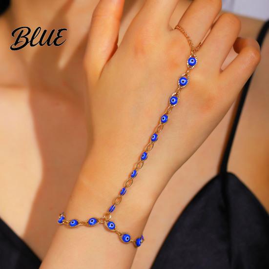Dripping Glaze Bracelet High Saturation Blue White Eye Shape One-piece