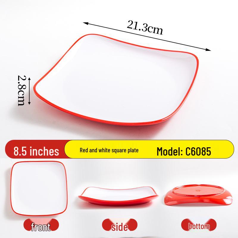 White Melamine Rectangular Banquet Plate - Large Size for Hotel Tableware, Perfect for Steamed Fish and Creative Stir-fry Dishes