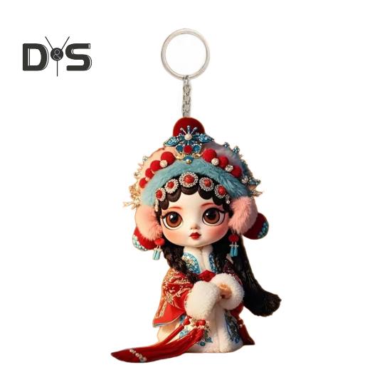 

2D Плоский Акриловий Підвіс Декорація Дзеркала Заднього Виду зі Шнурком Легко Вішати Мультяшний Підвісний Орнамент Пекінської Опери B