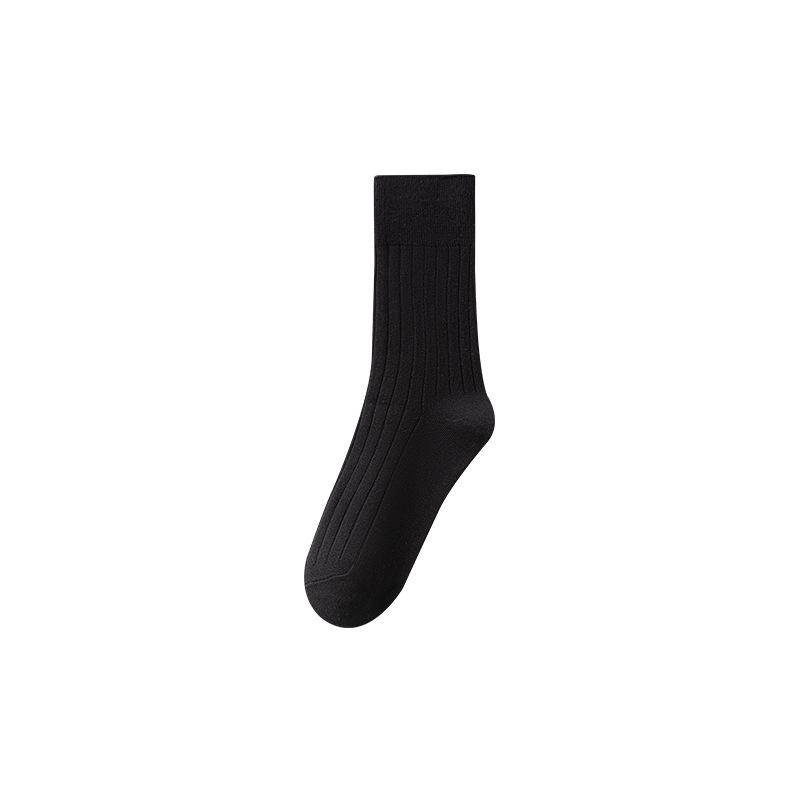 Women s Moisture-Wicking Korean Style Calf Socks - Black & Dark Grey