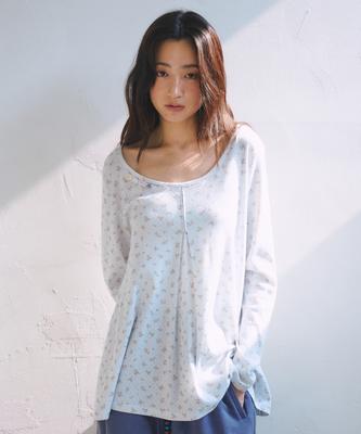 OAFISH Floral Tuck Longsleeve, Sky Blue