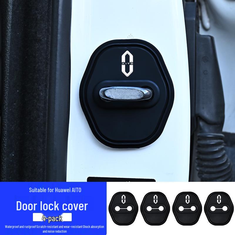 Car Door Lock Cover: Full Wrap Silicone Shock Absorption Pad