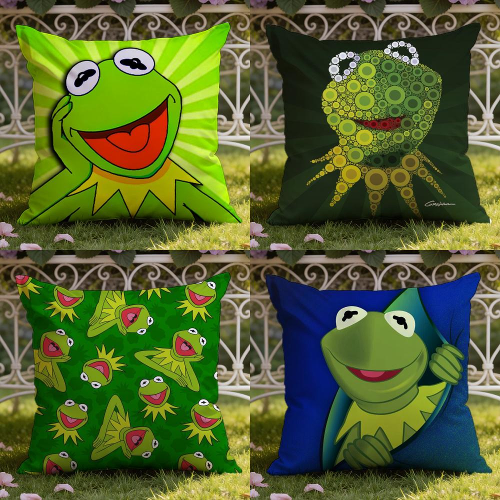 Funny K-Kermit the Frog Cushion Cover Home & Car Dual-Scene Pillow Cover: Reversible for Premium Comfort