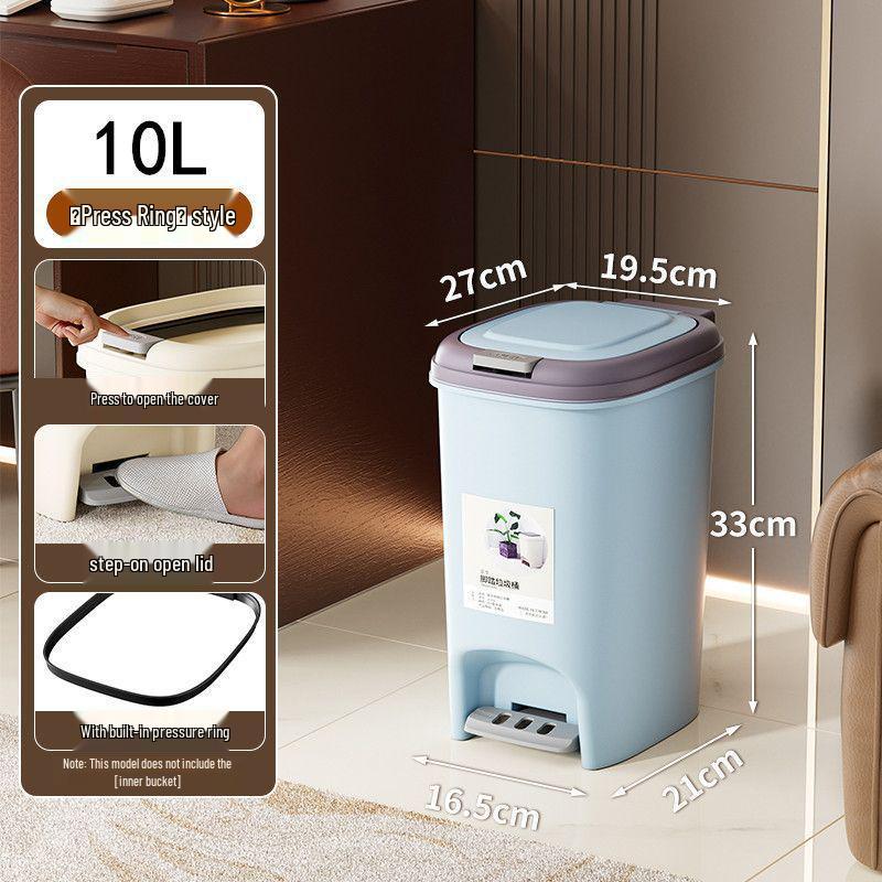 Large Odor-Proof Foot Pedal Trash Can with Lid for Home: Double Opening for Bedroom, Living Room, Kitchen, Bathroom, and Toilet.
