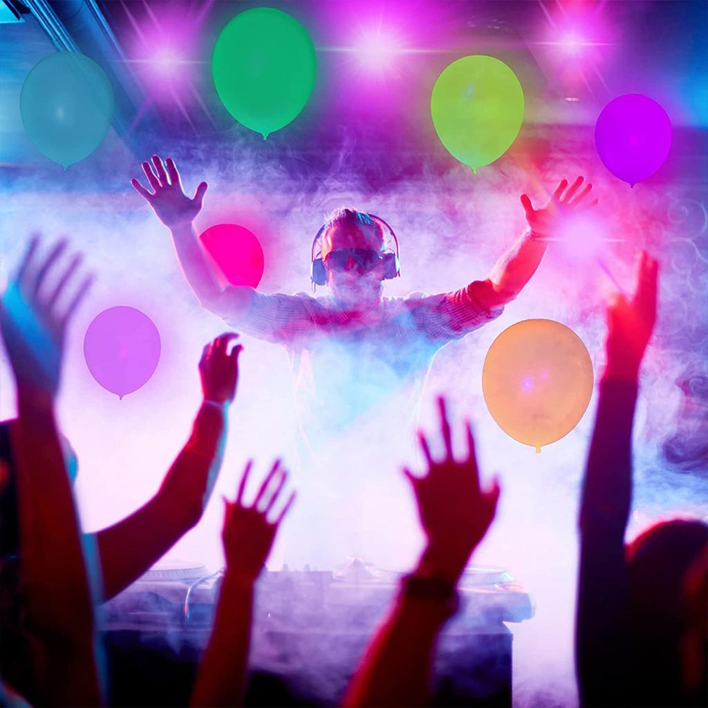 300Pcs Neon Glow Balloons Reusable Glow in the Dark Balloon 10 Inch Happy Birthday Party Wedding DIY Fluorescent Balloon Arch