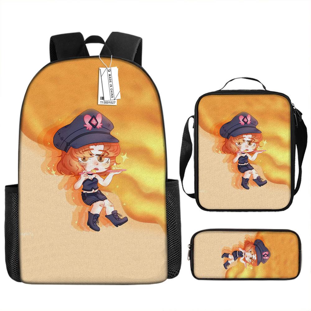 Two-dimensional Children's Schoolbag Animation Boys Backpack Satchel Pencil Case Oxford Cloth