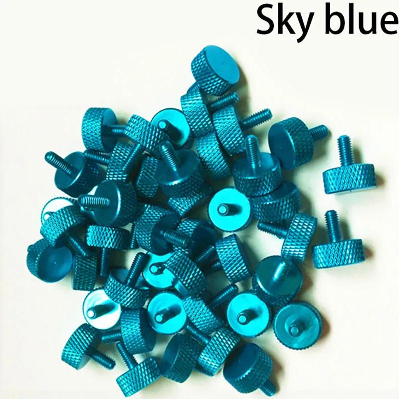 2pcs M3 M3.5 M4 M6 Colourful Aluminum Alloy Thumb Screw Flat Cylindrical Head Hand Tighten Bolt DIY Computer Case Anodizing