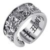 Adjustable Open Ring Men Women Vintage Zodiac Animal Sign Plated Geometric Design
