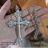 Vintage Hip Hop Sweater Chain Necklace: Flaming Cross Pendant Unisex.