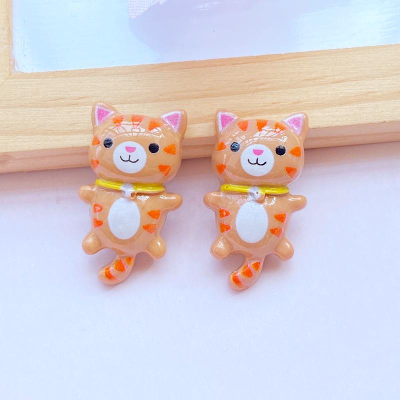 12Pcs New Cute Little Cat Series Flat Back Cabochon Scrapbooking Hair Bow Center Embellishments DIY Accessories