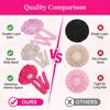 3pcs Satin Sleep Bonnet Double Layer Adjustable Elastic Band Wide Design Cherry Print Silk Bonnet