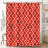 Modern Geometric Plaid Shower Curtain Waterproof Bath Rug Quick-Dry Fabric for Home Decor in Yellow White (180x240cm)