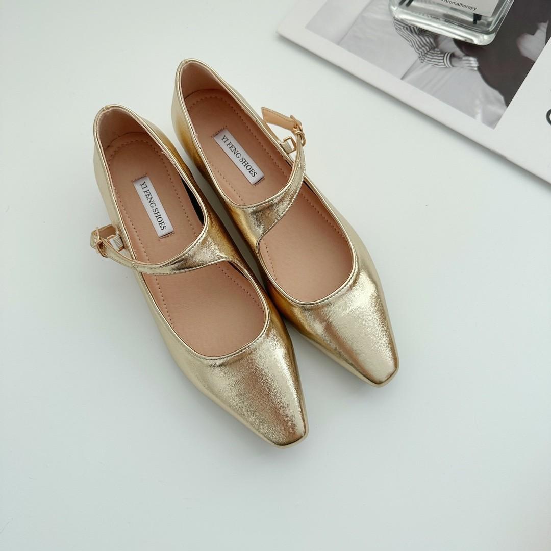 

Korean version of temperament increased by 4 cm Mary Jane personality French retro word with soft leather shallow mouth small square head women s shoe 39 золотой