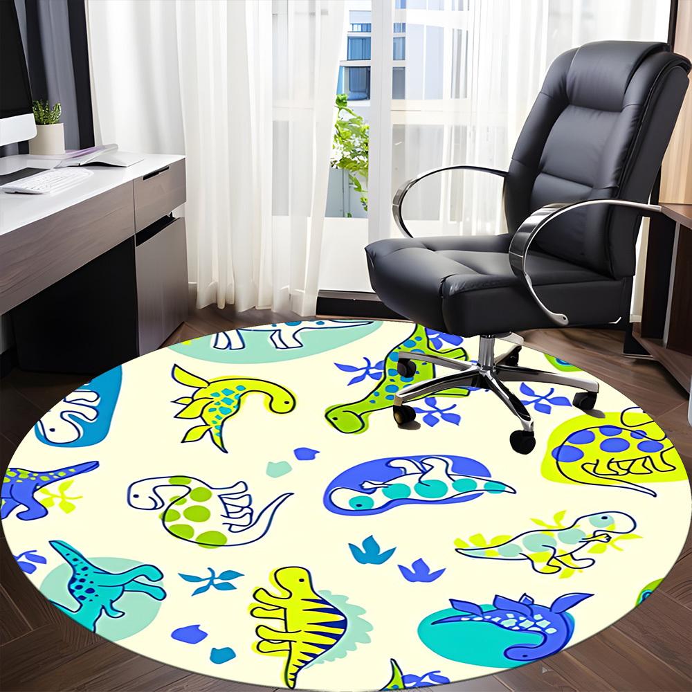 1pc Dinosaur Pattern Chair Carpet for Office, Non slip, Soft and Durable Office Rug