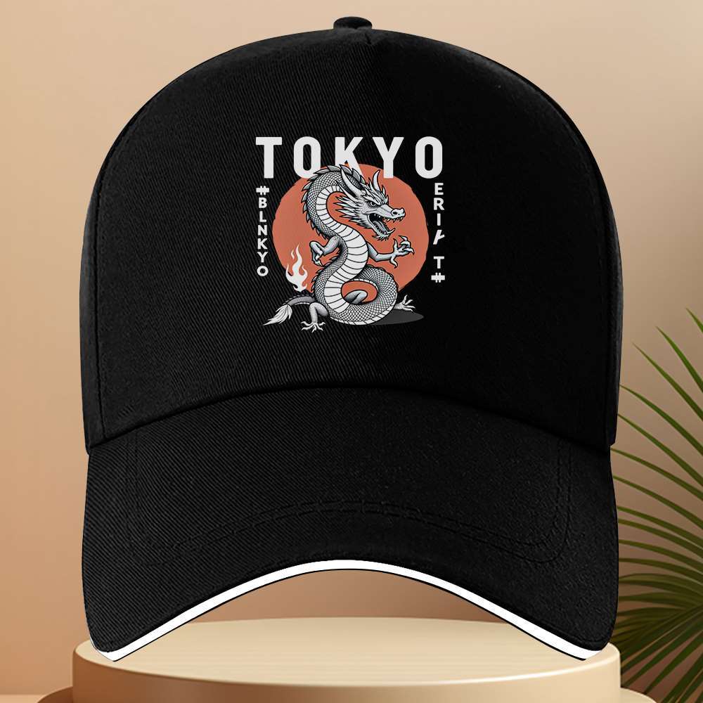 Tokyo Dragon Japanese Art Baseball Cap Polyester Adjustable Outdoor Sports Hat