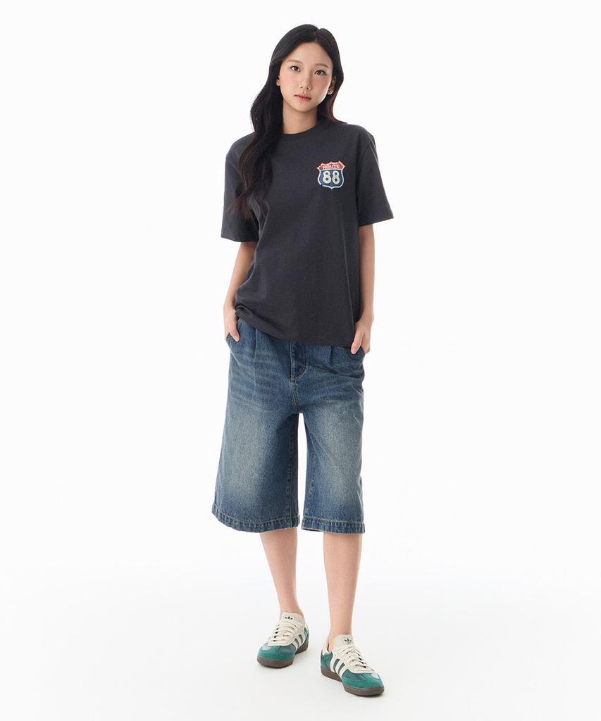 NOT ONLY FOR TODAY Route 88 Short Sleeve T-Shirt [Dark Gray]