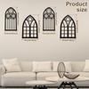 4 Pcs Arched Window Wall Mirror Acrylic Mirror Wall Stickers Decorative Windowpane Mirror Vintage Arch Mirror Wall Decor