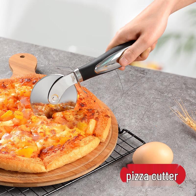 Stainless Steel Pizza Cutter and Server Set