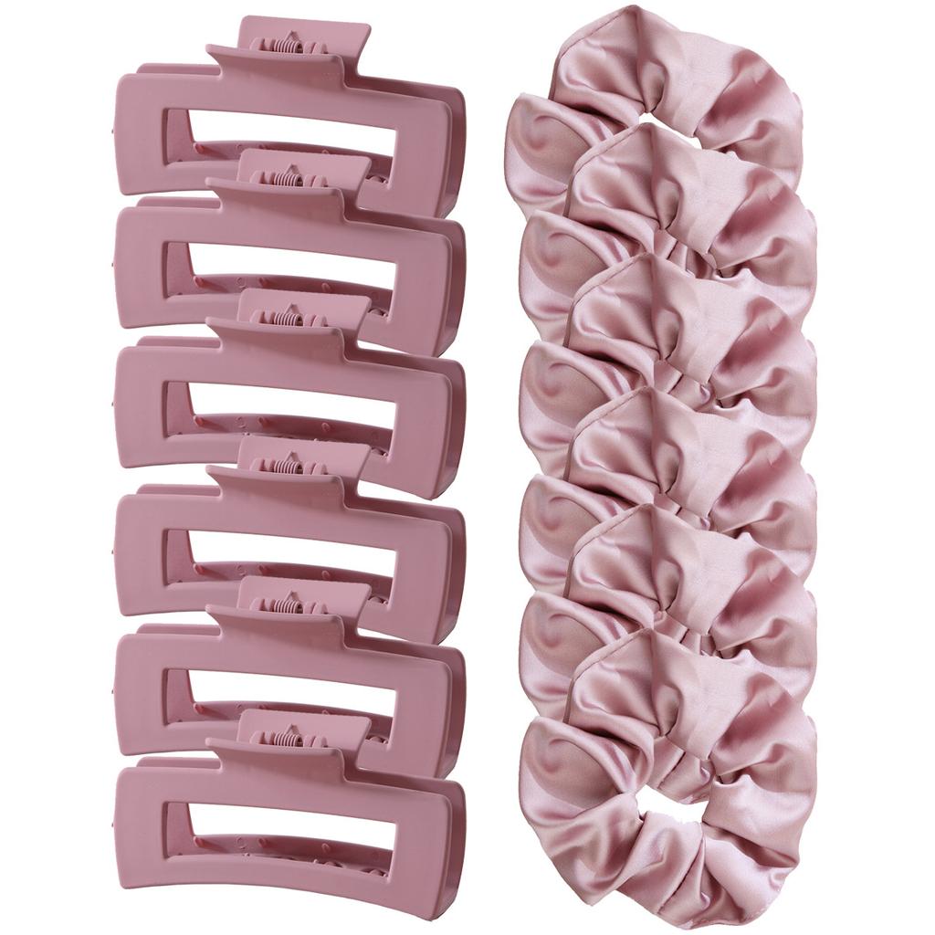 Matte Hair Clips for Women and Girls - Rectangle and Double Row Small Claw Clips for Thin/Medium Fine Hair - Nonslip Jaw Clips