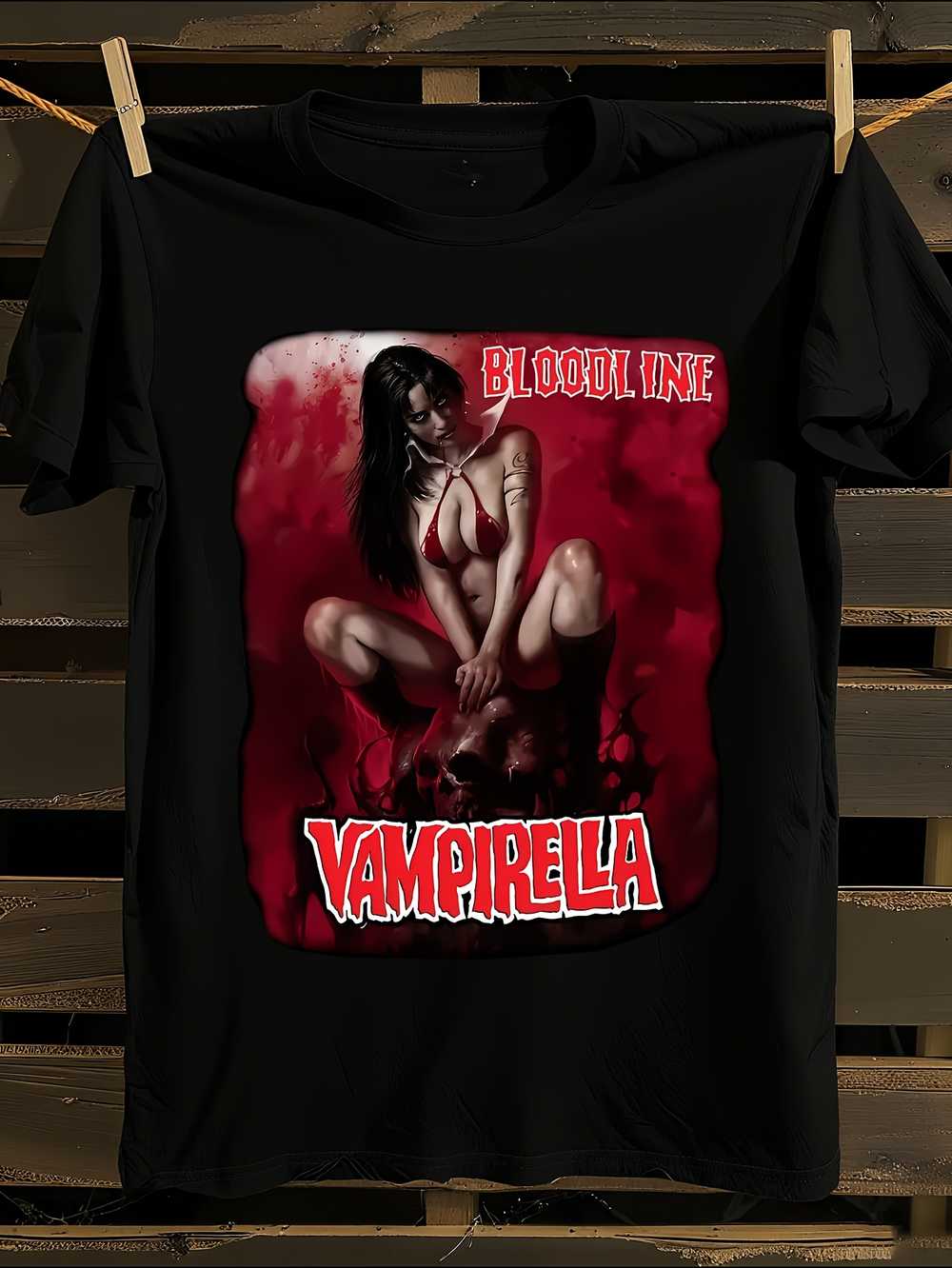 

Bloodline Vampiress Gothic Vampirella T-Shirt Mens Tshirt Womens Tshirts with Letters Print Short Sleeves T-Shirt Casual Street Tee Shirt Top XXXL