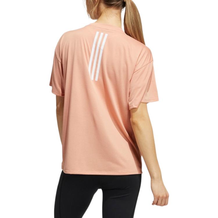 Adidas T Shirts Women's Pink Crew Neck Moderate Straight Fit H51188