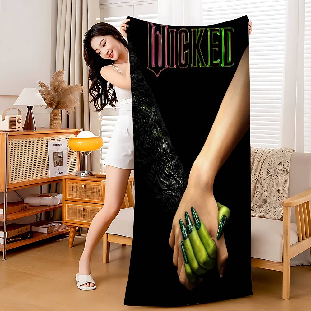 Wicked Movie Anime Beach Swimming Towel Soft Absorbent Washcloth Children's Gifts for Kids Travel Camping Gym