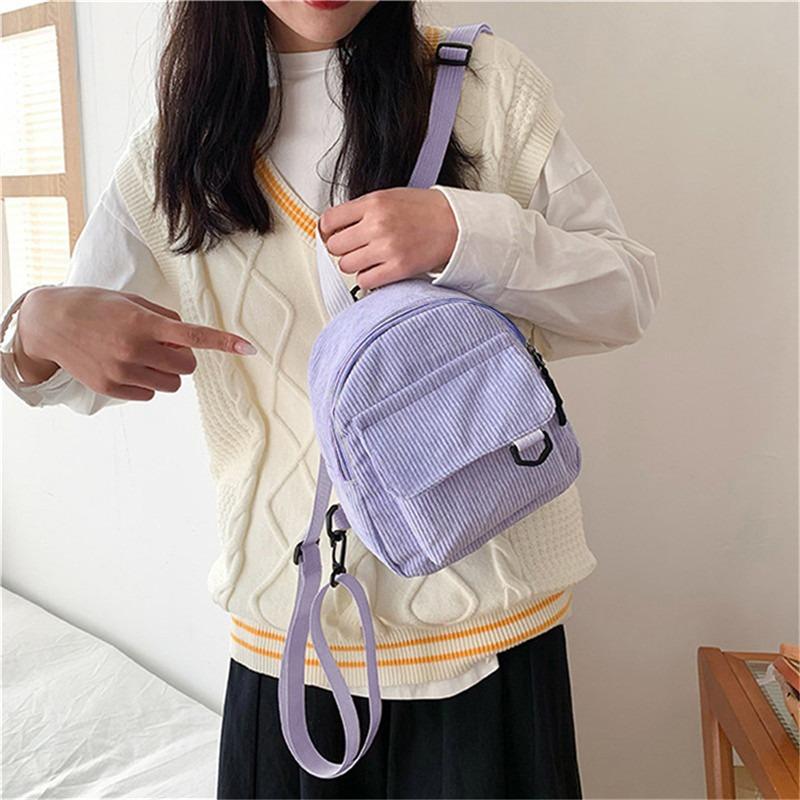 Mini Backpack Square Bag Korean Version Fashionable Sweet Shoulder Bag Female's Schoolbag Stylish  Simple Crossbody Bag Casual
