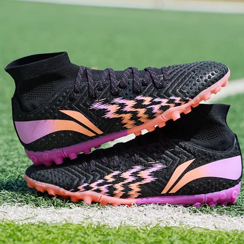 Li Ning Comfortable Breathable TF Soft Ground Football Shoes Men Football Shoes Standard-Black YSTU021-3