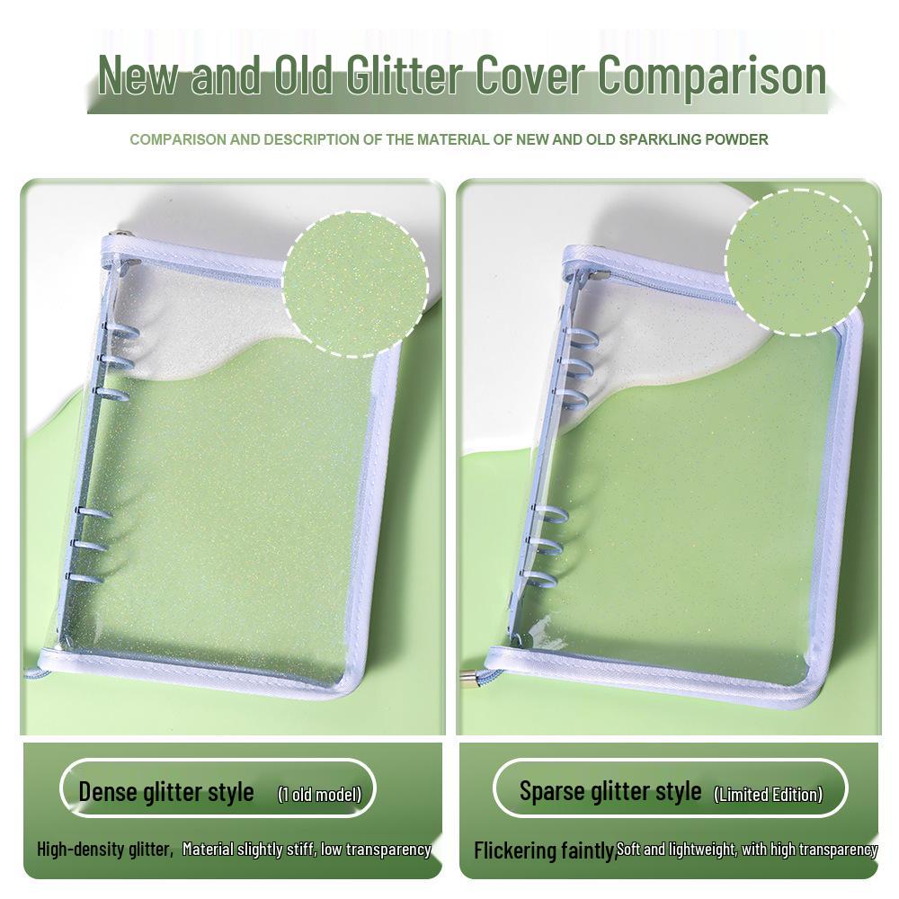A5 Transparent PVC Ring Binder Notebook Planner, 6-Hole Photo Album with Removable Cover (A6 Compatible)