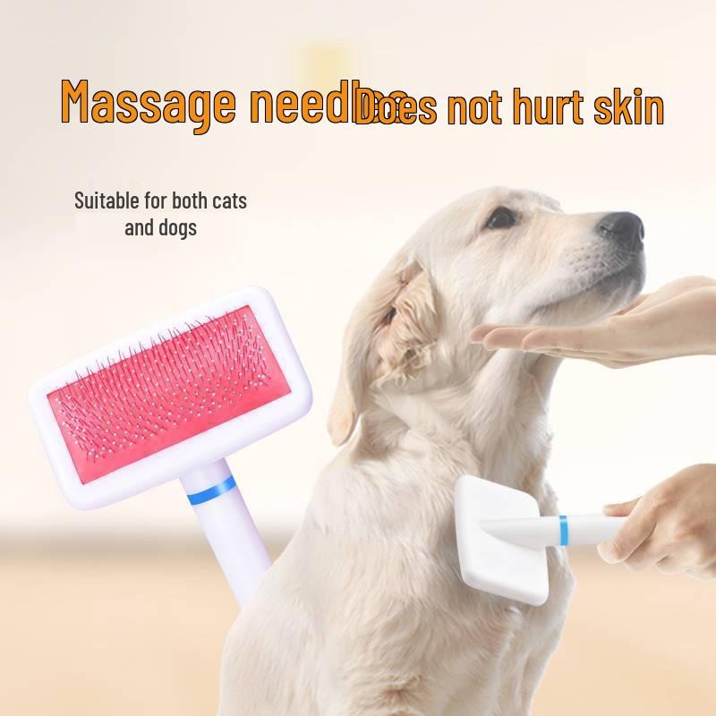 Pet De-Shedding Hair Brush: Cat & Dog Fur Remover Comb