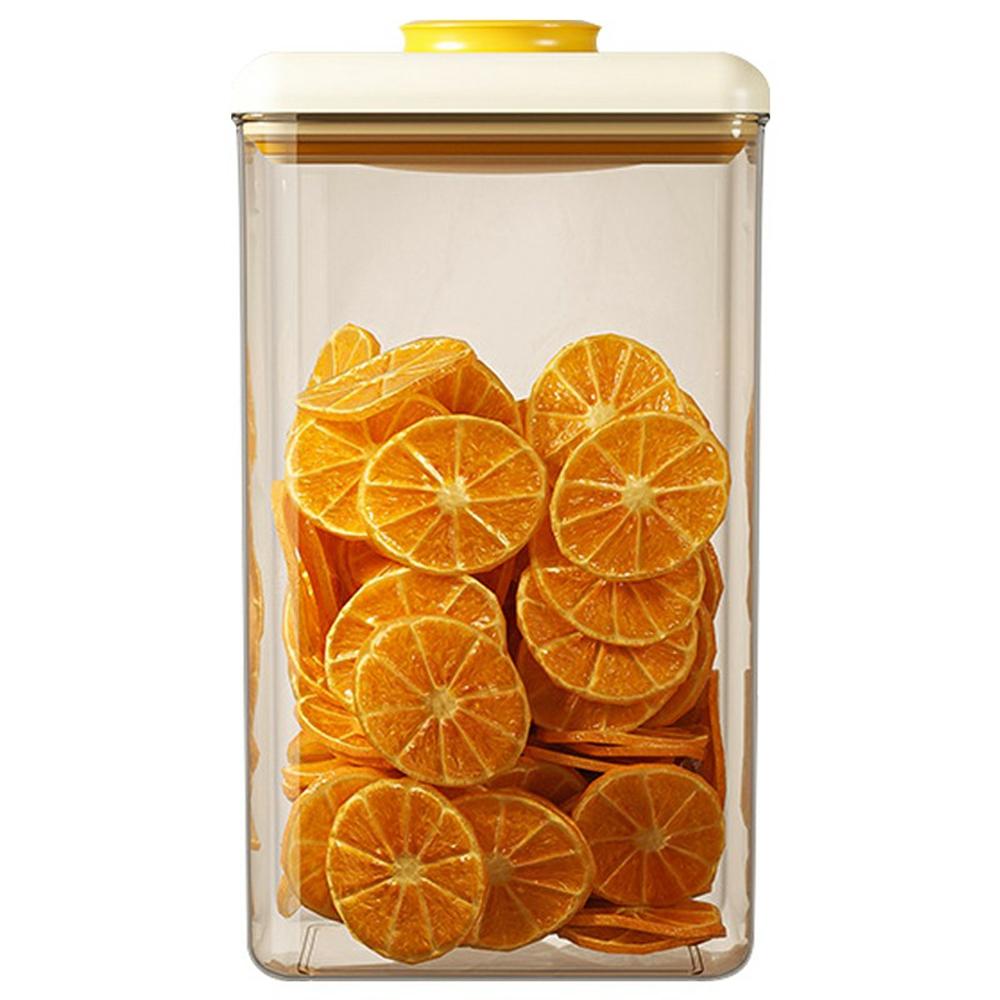

2600ml Rectangular Push Button PS Airtight Container Grains Coffee Snacks Kitchen Food Storage Canister (BPA-Free, No FDA) B