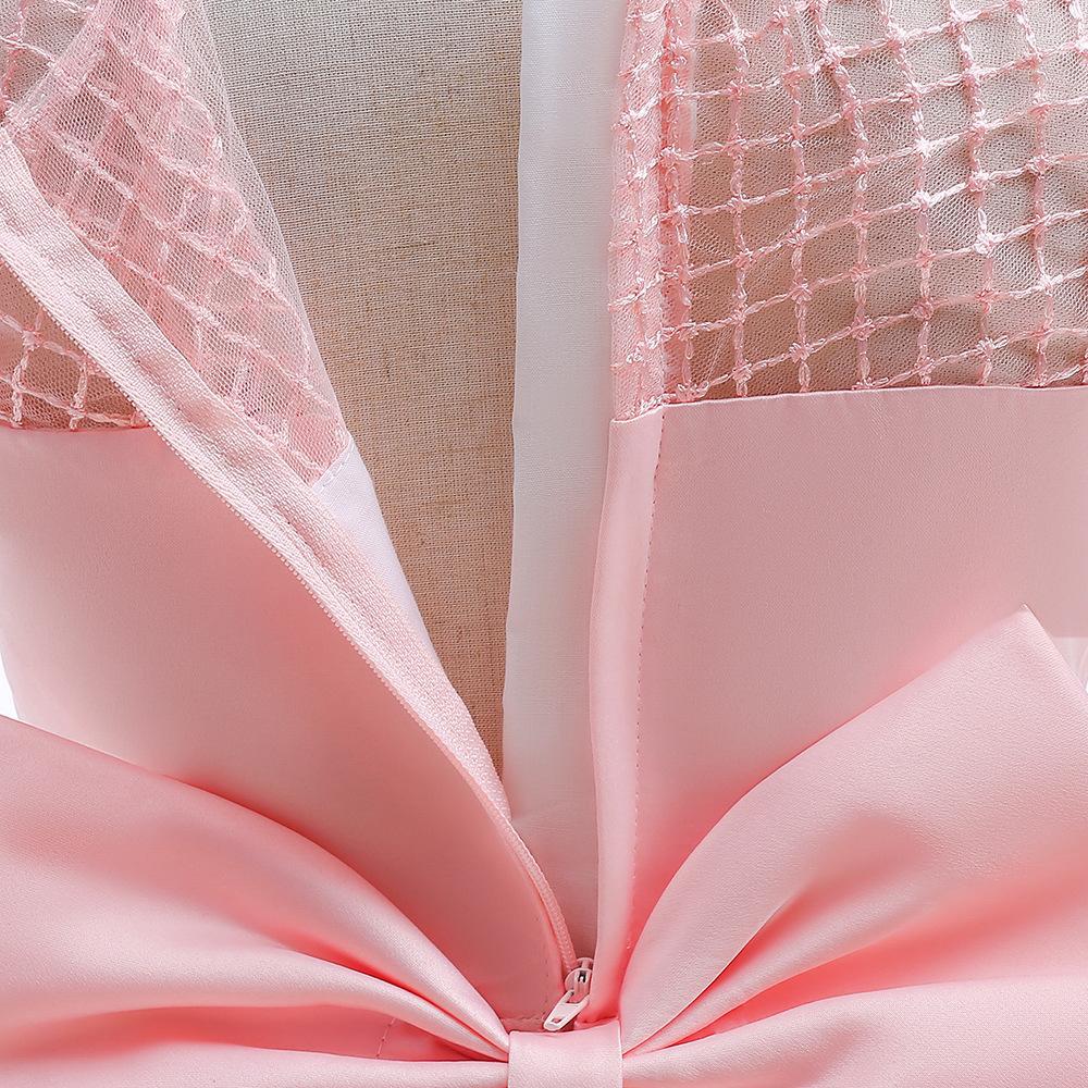 Roztomilá holčička Tutu Šaty výšivka Krajka Květina Princezna šaty pro 1. narozeninovou párty Novorozeně Babi Modré Korálky Ples Tyll Oblečení