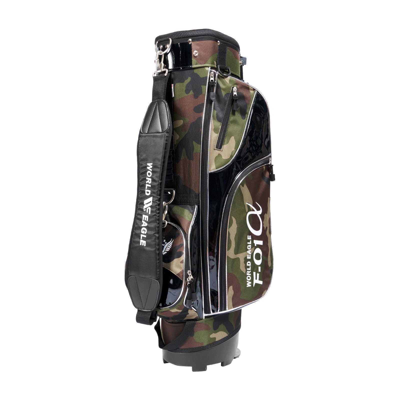 

WORLD EAGLE Stand Lightweight Camouflage Ideal for 5 3 Fits Golf 6 Zippered Caddy Bag for F-01 Bag, (2.16kg), Black, Beginners. [9-Shaped Top,