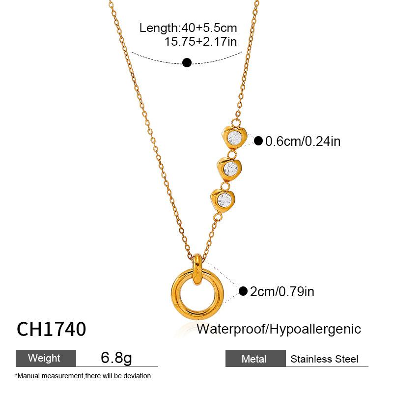 Chen He explosion hollow star moon necklace simple popular stainless steel collarbone chain niche design titanium steel necklace decoration